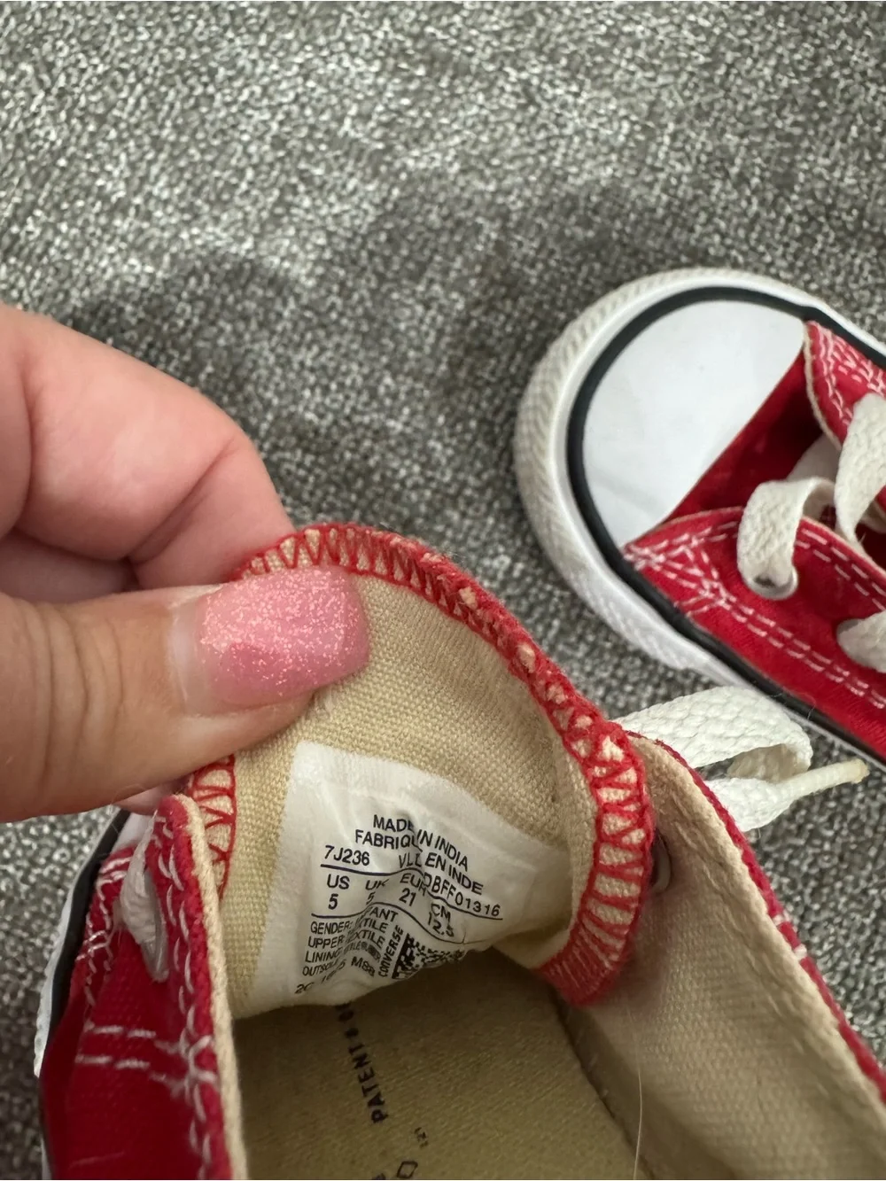 Toddler Converse Red Canvas Low-Top Sneakers with White Laces